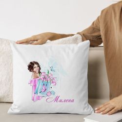 Персонализирана възглавница - Чанта с лалета