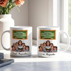 Чаша за най-сърцатата учителка – с персонално име и красиво послание