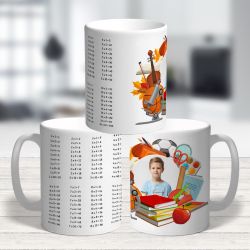 Персонализирана чаша със снимка и таблица за умножение