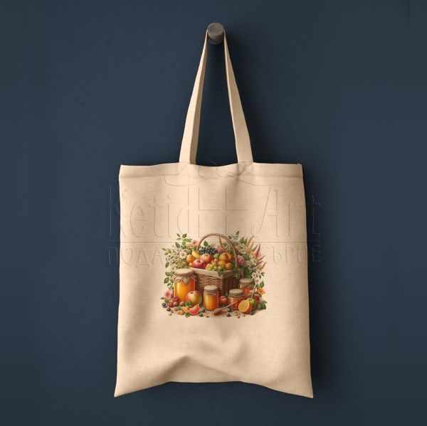 Еко чанта с щампа - Кошница мед