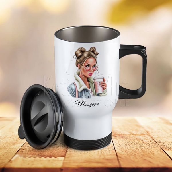  Термо чаша за жена подарък за Тодоровден