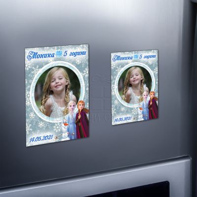 Магнит със снимка - Елза и Анна