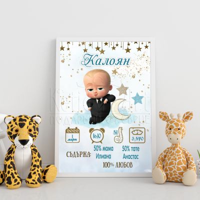  Бебешка визитка за момче - Baby Boss