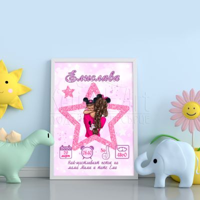  Бебешка визитка за момиче - Майка и дъщеря