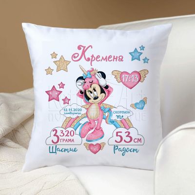 Възглавница бебешка визитка - Мини Маус