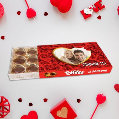 Бонбони Toffifee със снимка - Сърце от рози 