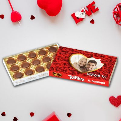 Бонбони Toffifee със снимка - Сърце от рози 
