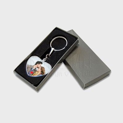 Метален двустранен ключодържател сърце - Карай внимателно