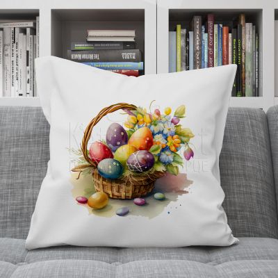 Великденска възглавница  - Кошница с пъстри яйца