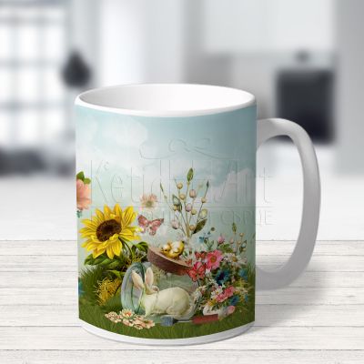 Великденска чаша - Кръст от цветя