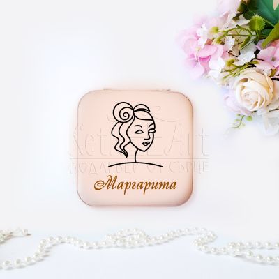 Персонализирана кутия за бижута – Силует на жена