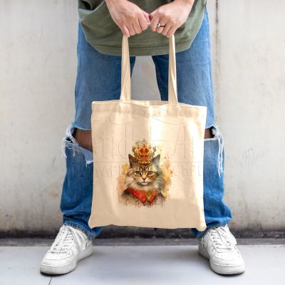 Еко чанта с щампа - Кралица котка