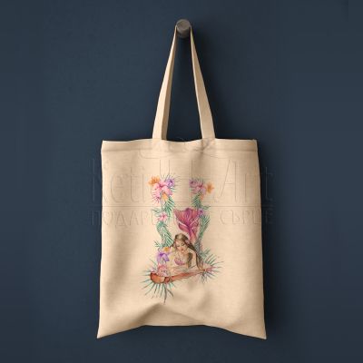 Еко чанта с щампа - Русалка на люлка