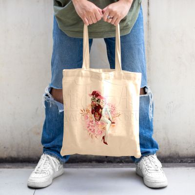 Еко чанта с щампа - Дама с капела