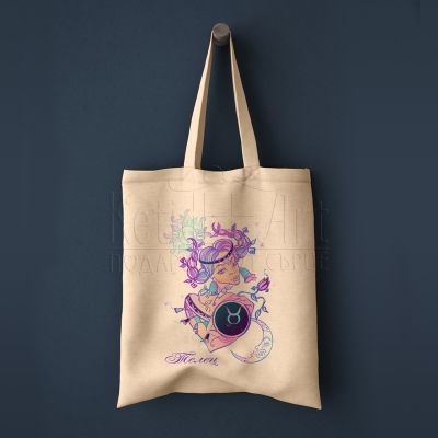 Еко чанта с щампа - Зодия телец