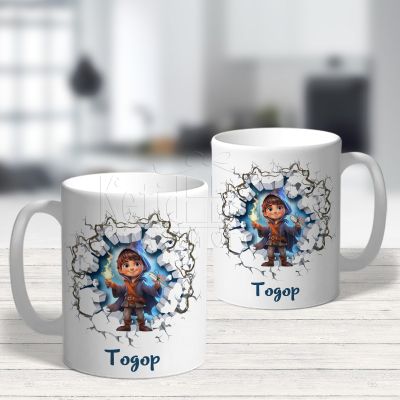 3D персонализирана детска чаша -  Момче магьосник