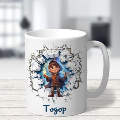 3D персонализирана детска чаша -  Момче магьосник