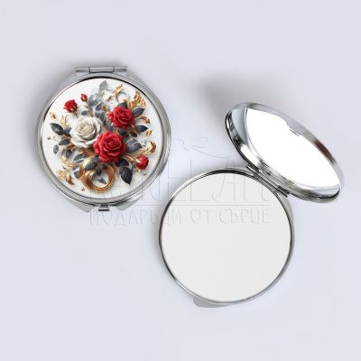 Дамско джобно огледало - 3D рози