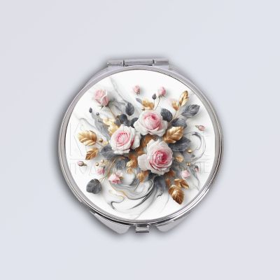 Дамско джобно огледало - Златни листа