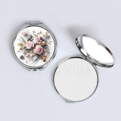 Дамско джобно огледало - Златни листа