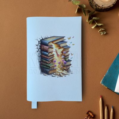 3D кожена подвързия за книги - Фея на книгите