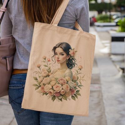 Подаръчен комплект от три части - Жена с рози