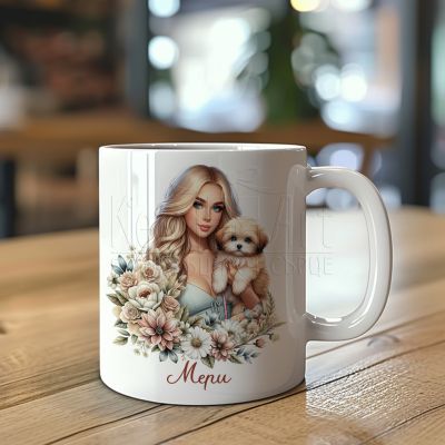 Персонализирана чаша - Момиче с куче