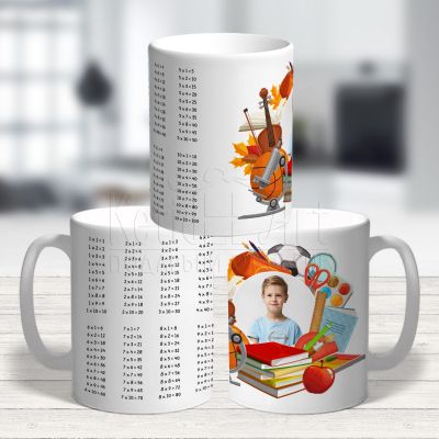 Персонализирана чаша със снимка и таблица за умножение
