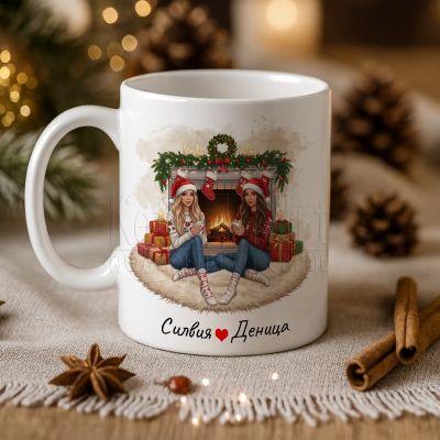 Коледна чаша с надпис - Нека Коледа освети пътя ти с радост