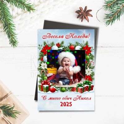 Коледен магнит със снимка на дете