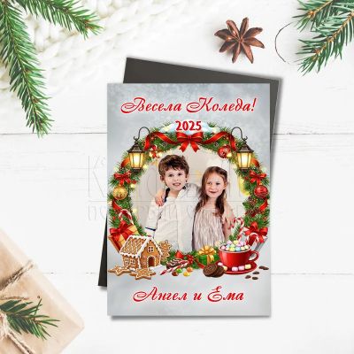 Персонален магнит със снимка за Коледа