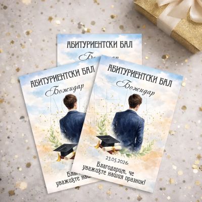 Магнит за бал с име и дата на абитуриент